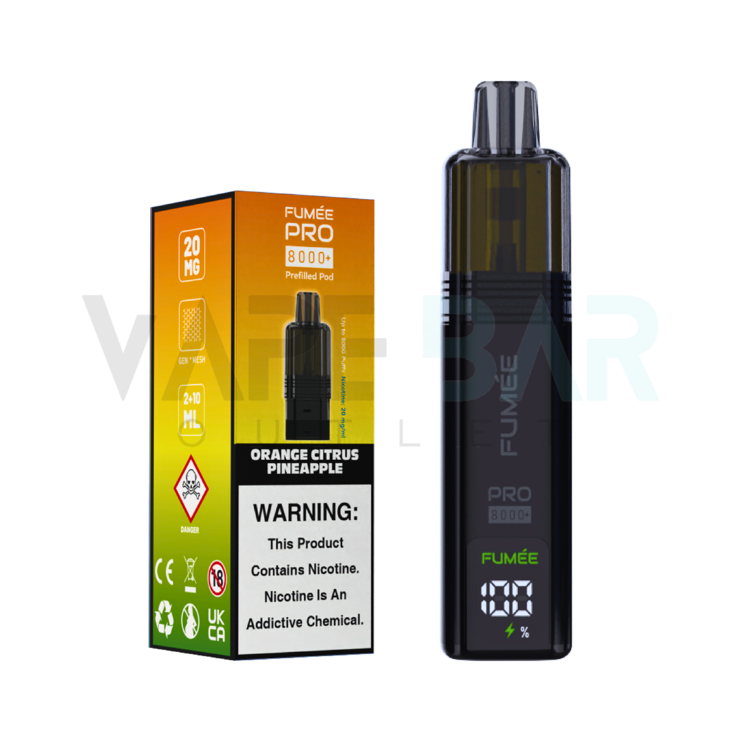 Fumee Pro 8k Orange Citrus Pineapple